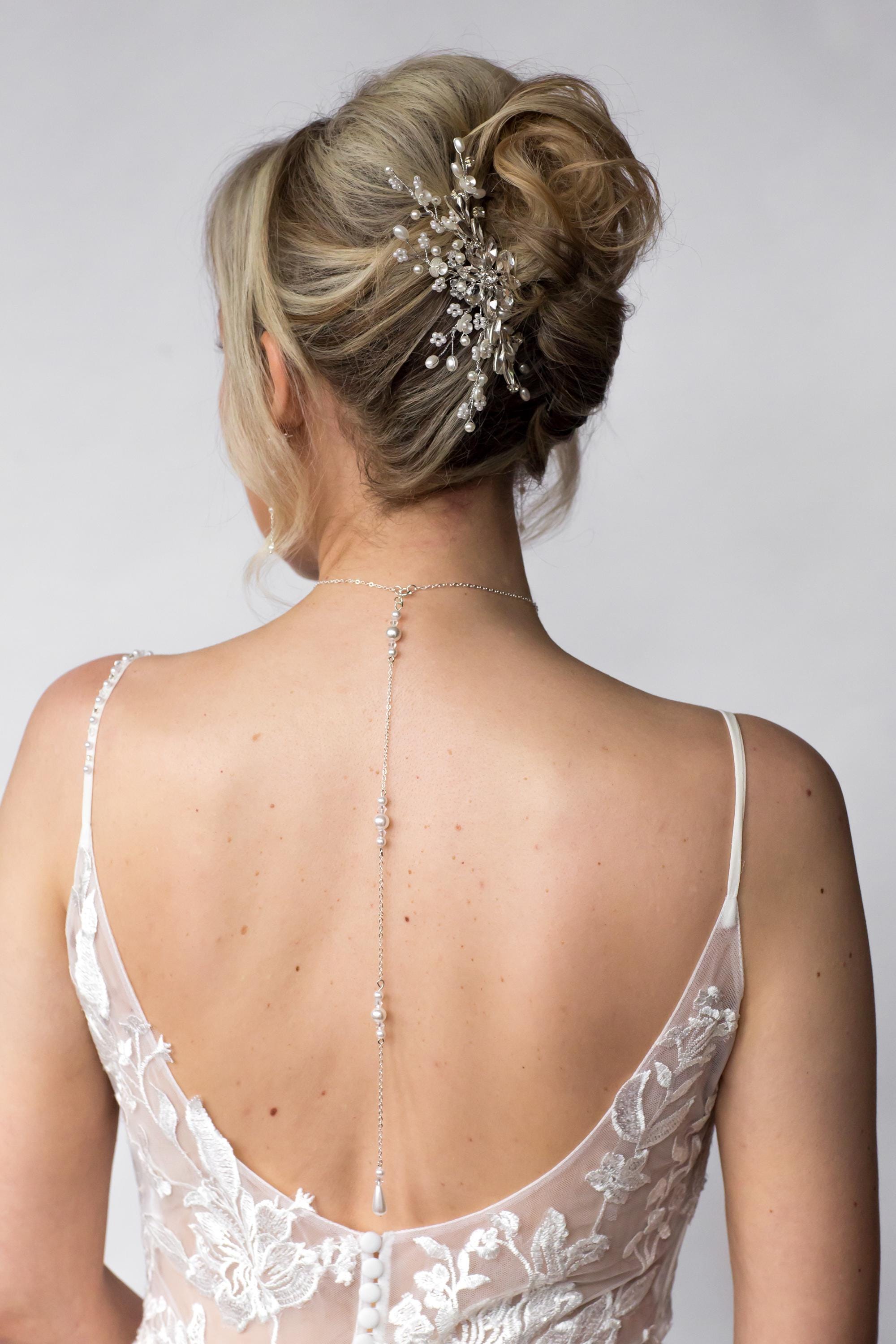 Backdrop Necklace | Back Jewellery | Bridal Jewellery | Wedding Dress Jewellery | Sterling Silver
