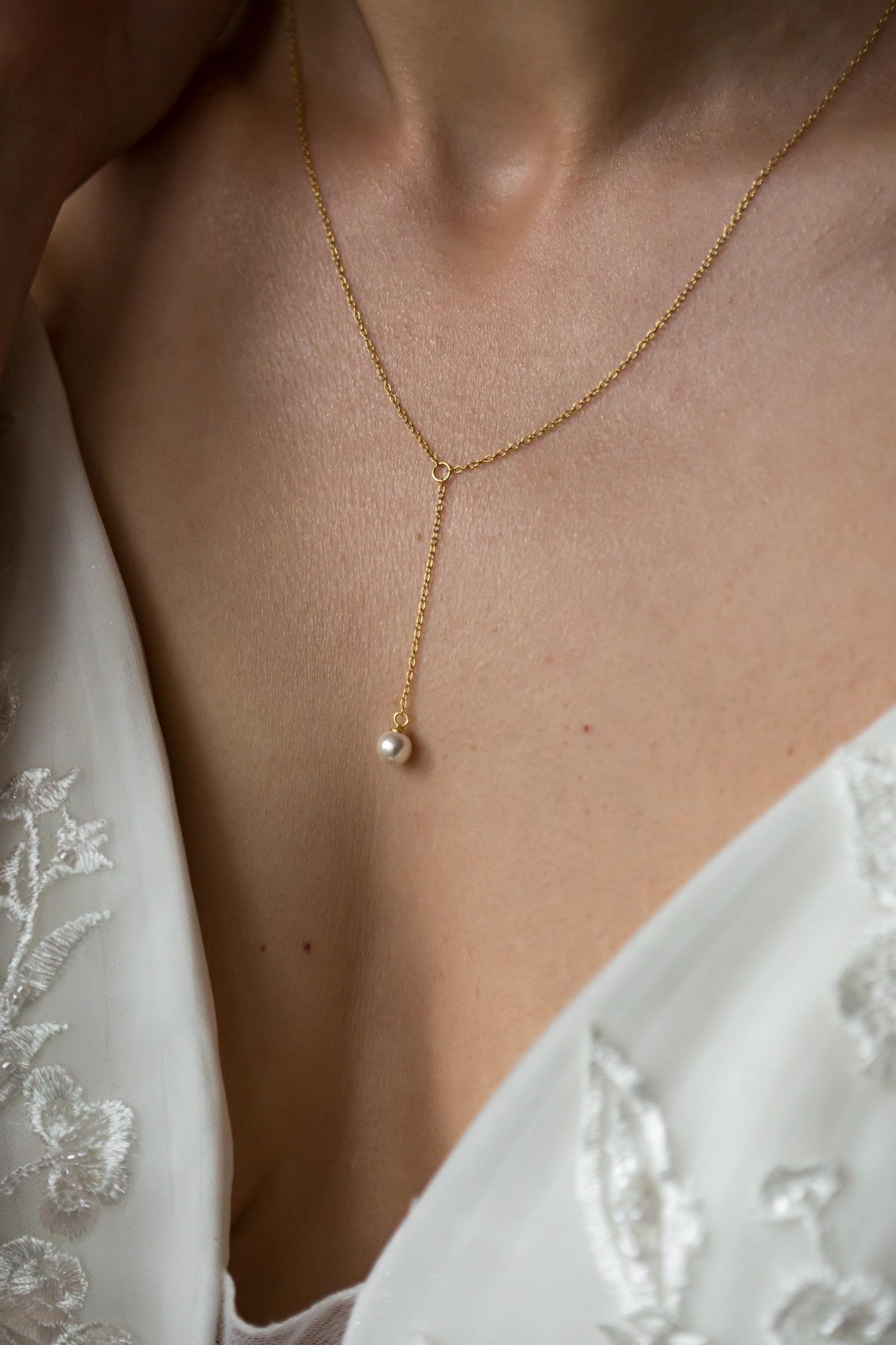 Bridal Lariat Y necklace | Pearl Necklace | Bridal Jewellery | Bride | Bridesmaid | Gift