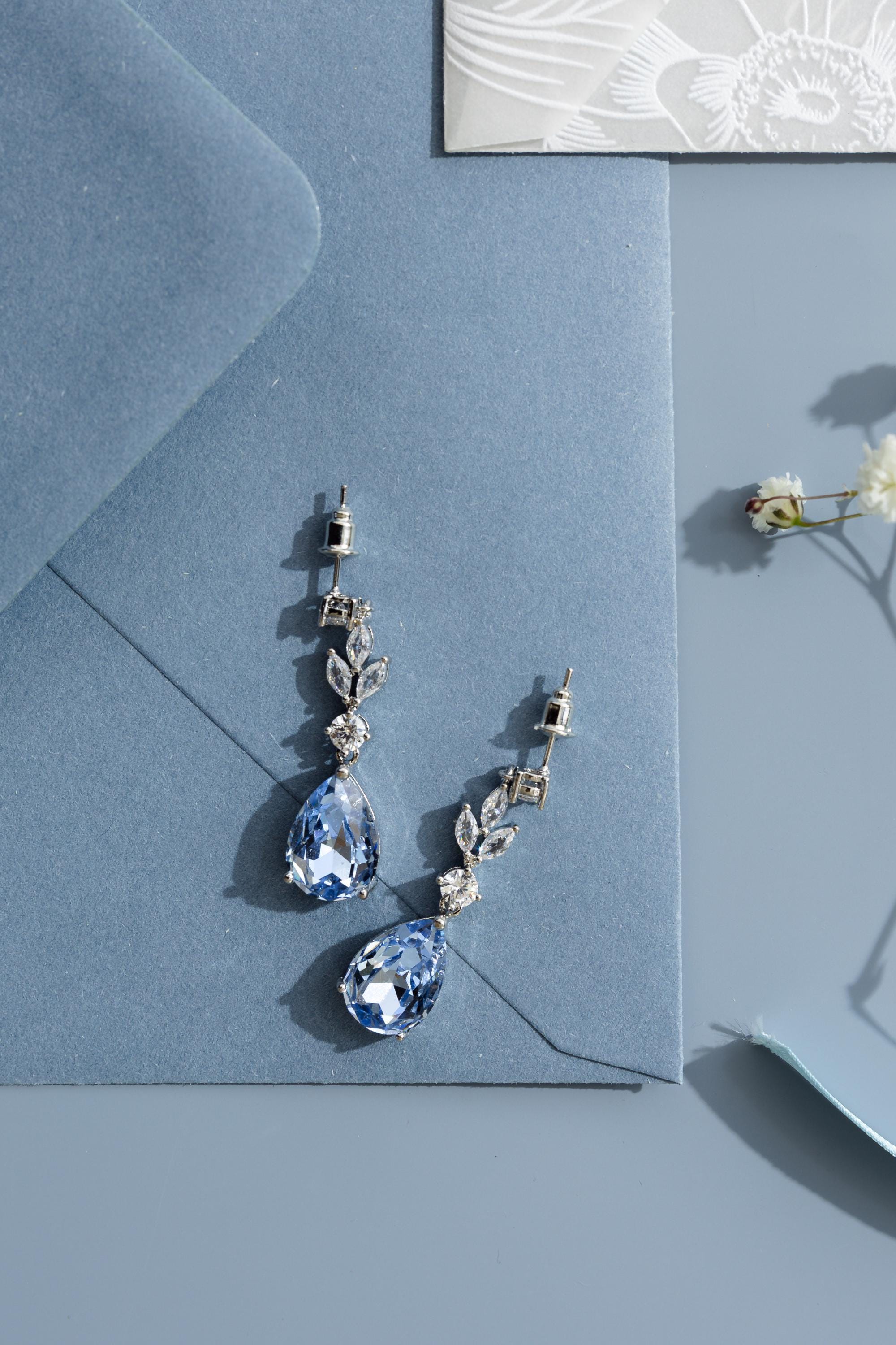 Blue Sapphire Crystal Bridal Bracelet - Something Blue Jewellery Gift