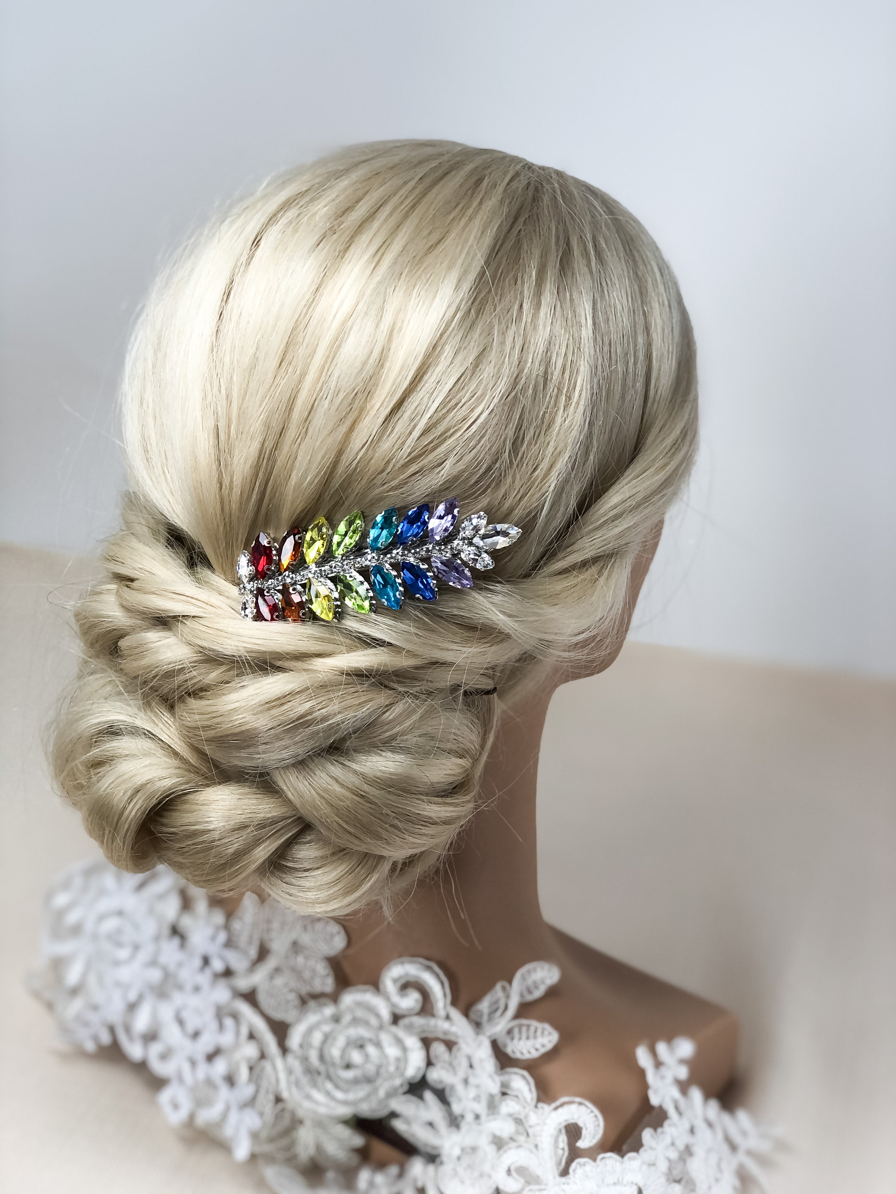 Crystal Rainbow Bridal Comb