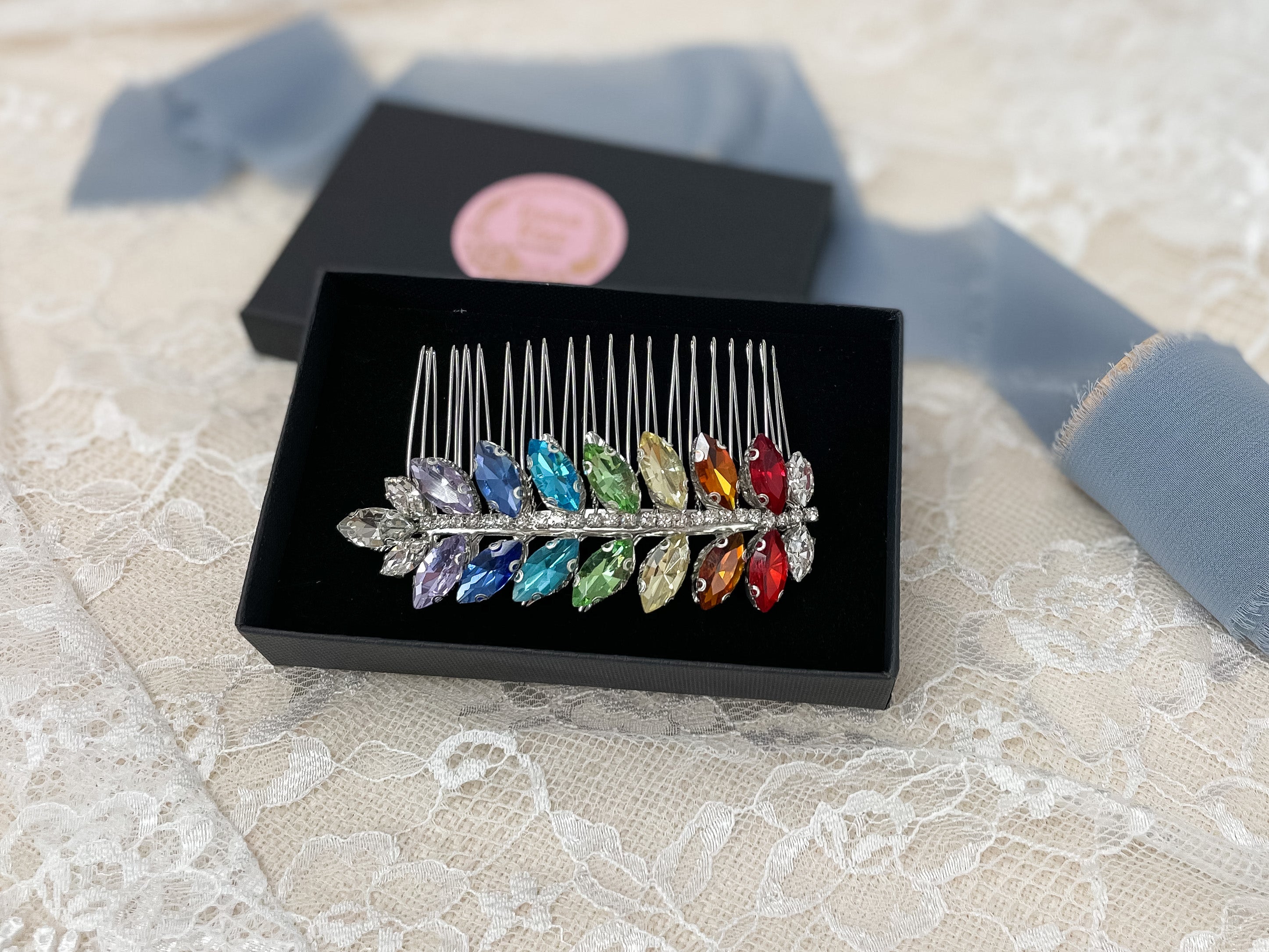 Crystal Rainbow Bridal Comb