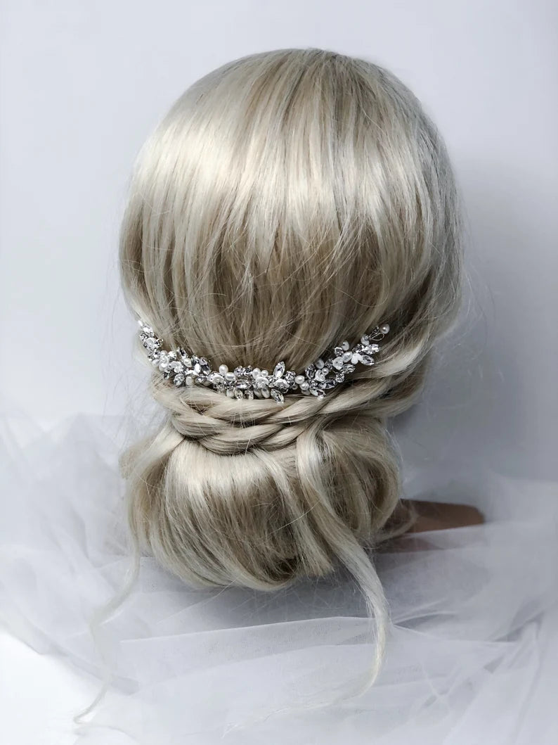 Long Freshwater Pearl Bridal Comb