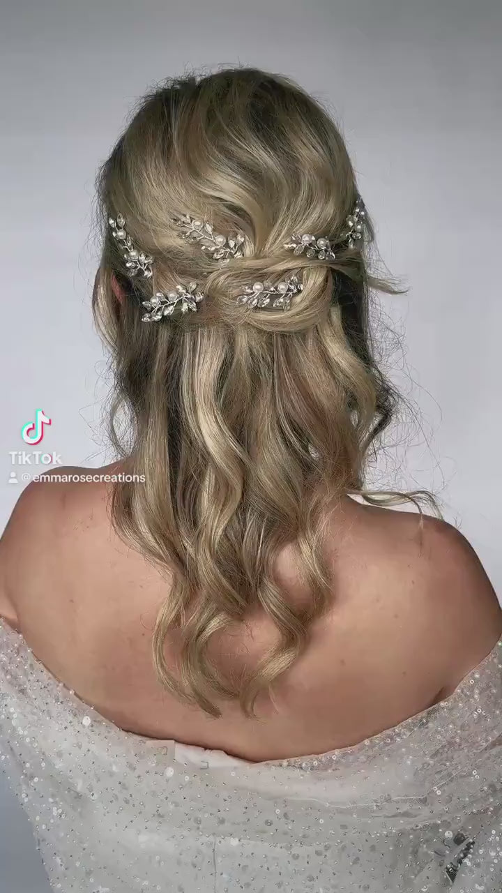 Bridal Hair Pins - Small Delicate Crystal and Pearl Hair Pins - Scatter Hair Pins