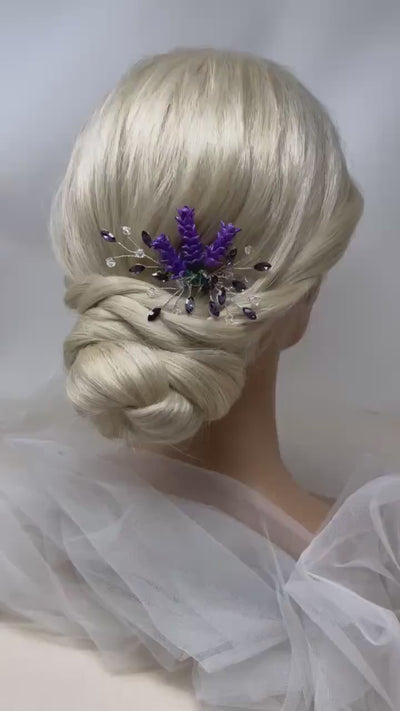 Bridal Hair Comb - Bridesmaids - Purple Scottish Heather - Gift - Bride