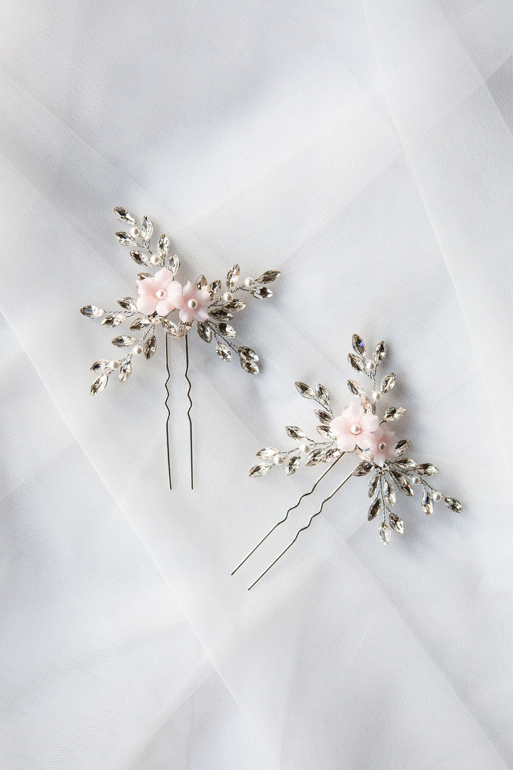 Pink Clay Flower Hair PIn