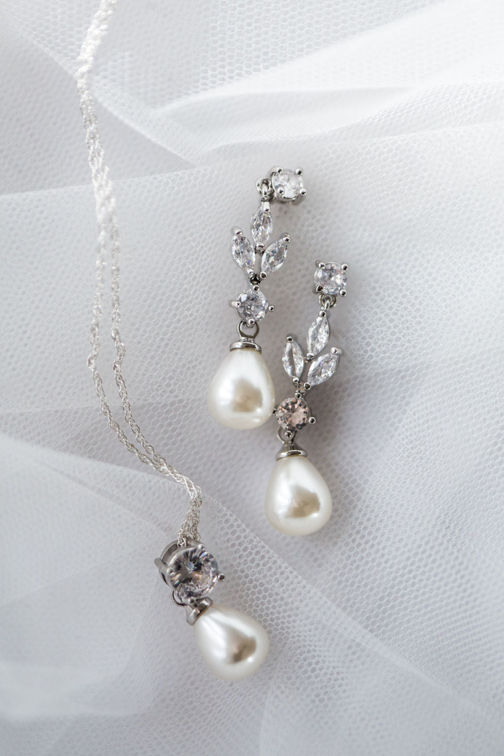 Pearl Drop Bridal Jewellery Set