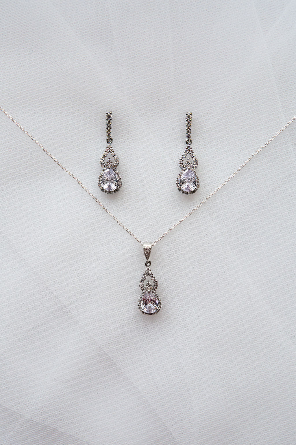 Delicate Drop Bridal Necklace Jewellery Set