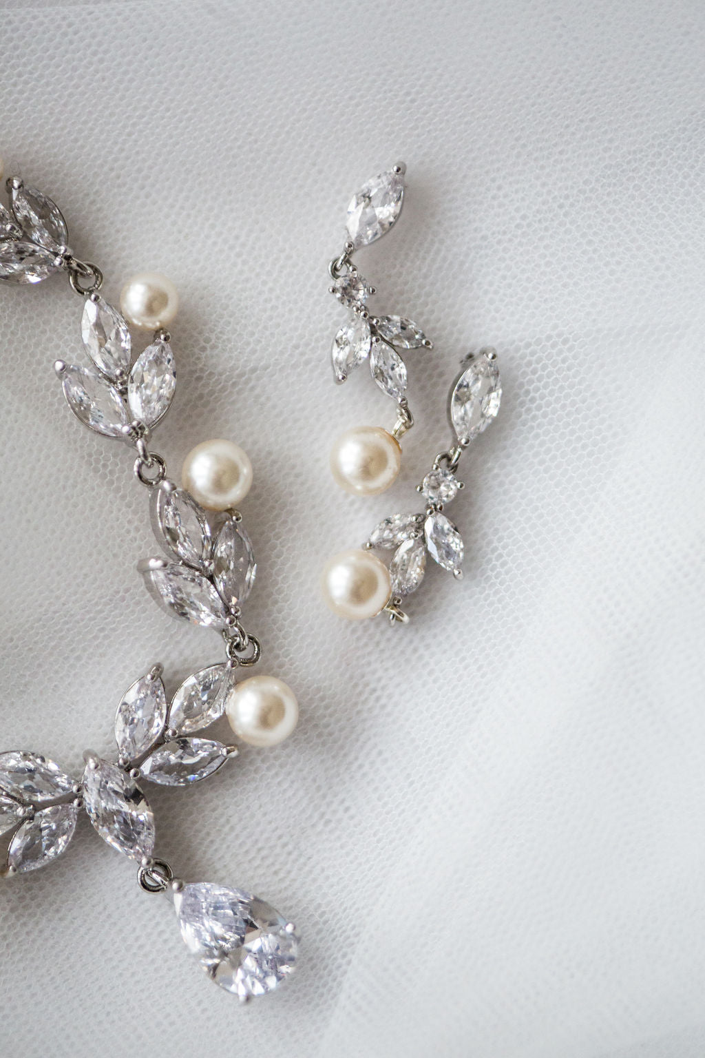 Crystal and Pearl Bridal Jewellery Set