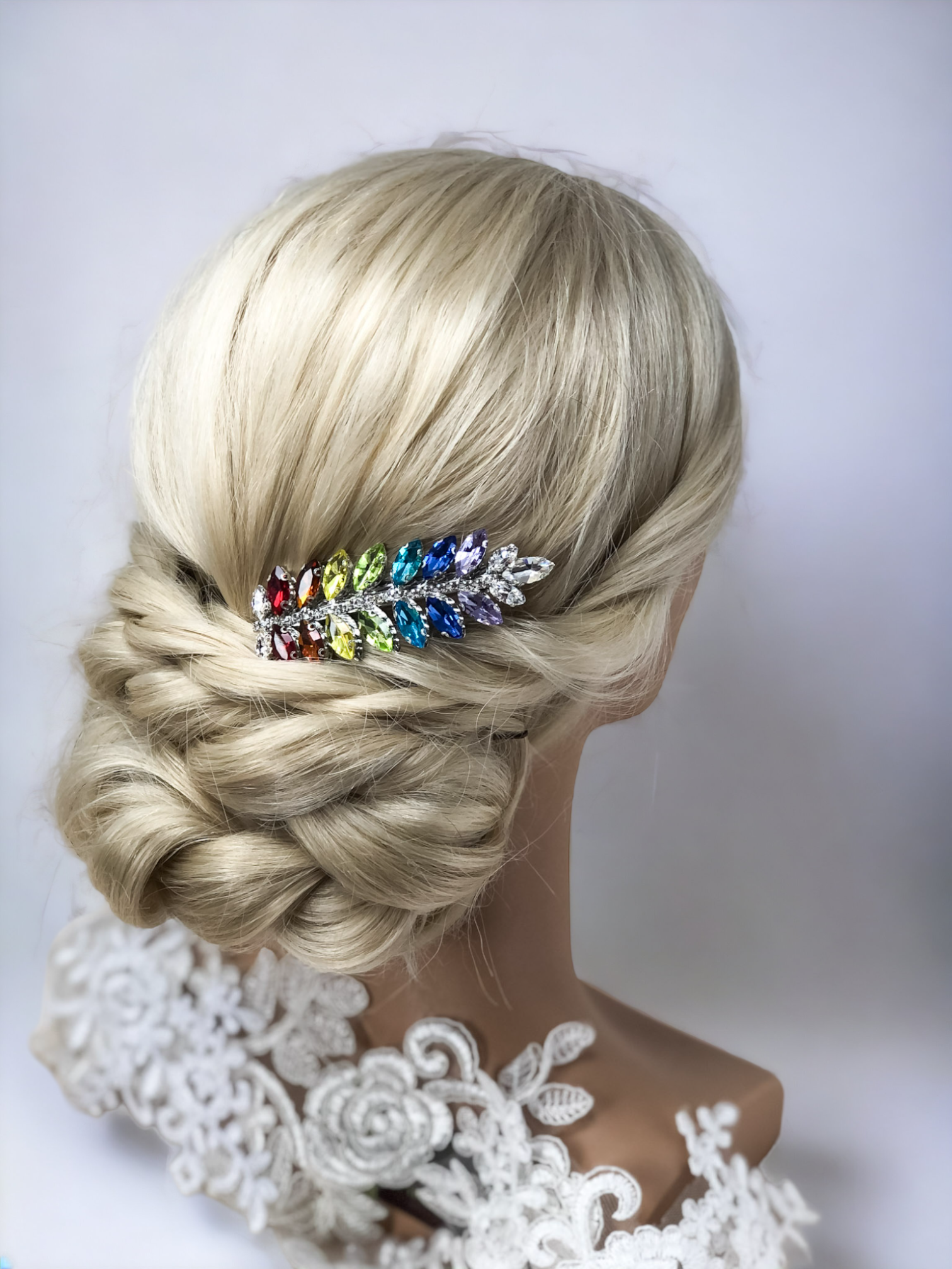Crystal Rainbow Bridal Comb